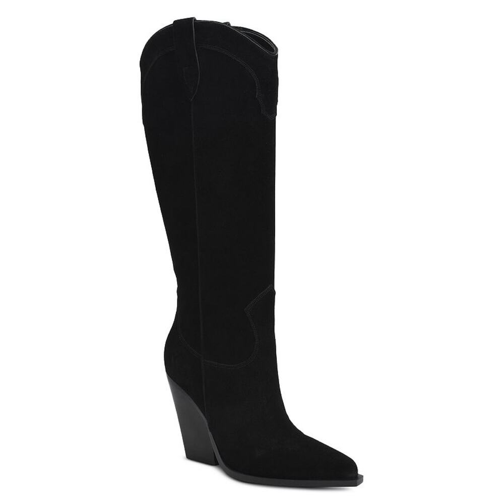 New Marc Fisher LTD Nalita Pointed Toe Boot in Black Suede Women's Size 11